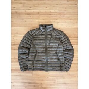 Grey Banded Puffer Jacket Size Large Mens Zipup